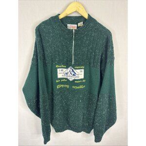 Raglans Expedition Knit Sweater Men’s L Green Vintage 90s Ski Mountaineering
